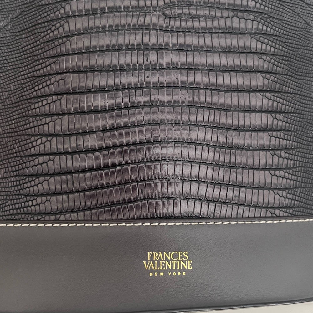 Frances Valentine Croc Embossed Bucket Bag Medium